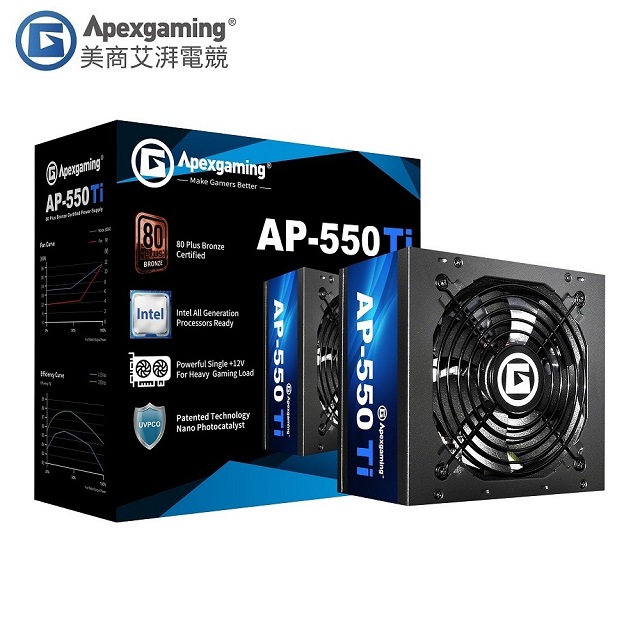 Apexgaming AP-550Ti 奈米光觸媒抗菌電源供應器