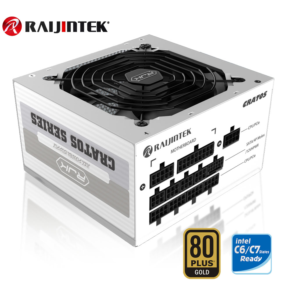 【RAIJINTEK】歐美精品CRATOS 1000W ATX3.0 電源-80Plus金牌 白色
