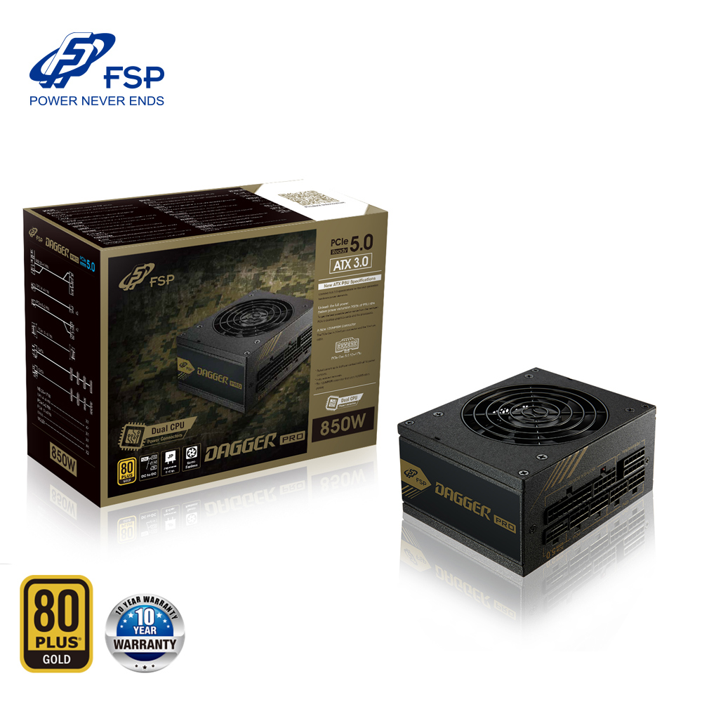 FSP 全漢 DAGGER PRO 850 850W 80 PLUS 金牌 SFX 全模組 ITX 電源供應器