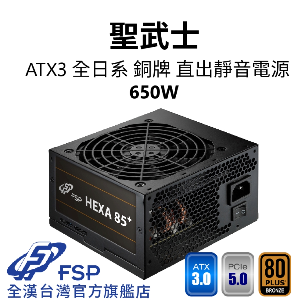 【全漢FSP】聖武士 650W ATX3 銅牌直出電源 (全日系、DC-DC、溫控低噪風扇)