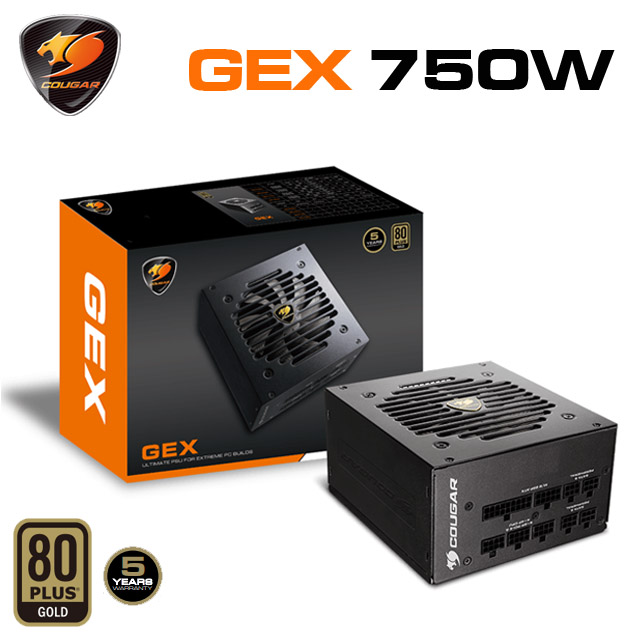 【COUGAR 美洲獅】GEX 750W 80PLUS 金牌電源供應器