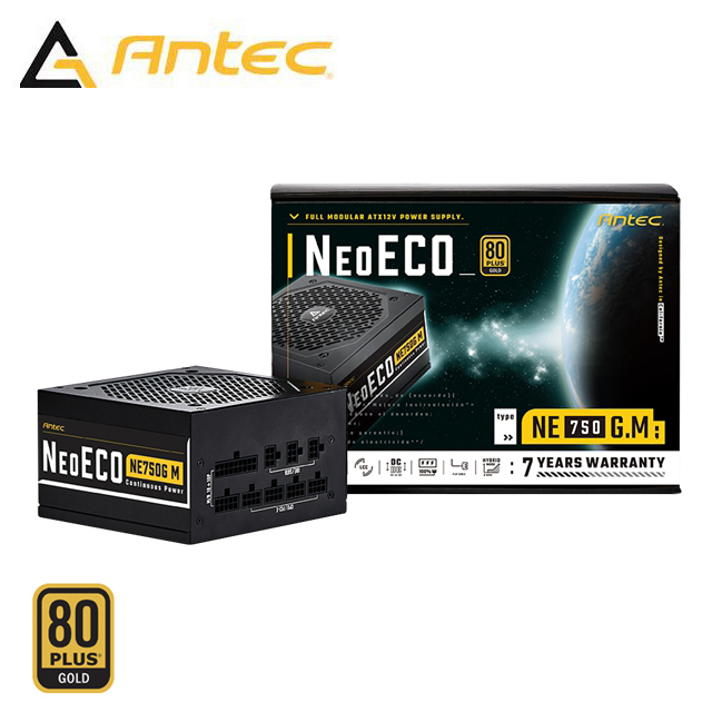 Antec NE750G M 80PLUS 金牌 750W 全模組 全日系電解電容 電源供應器