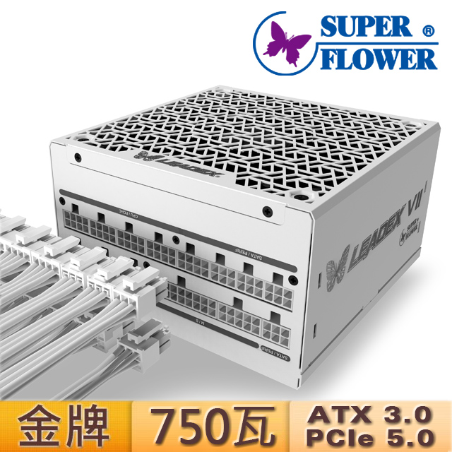 振華 Leadex VII 750W ATX3.0金牌 電源(白色)