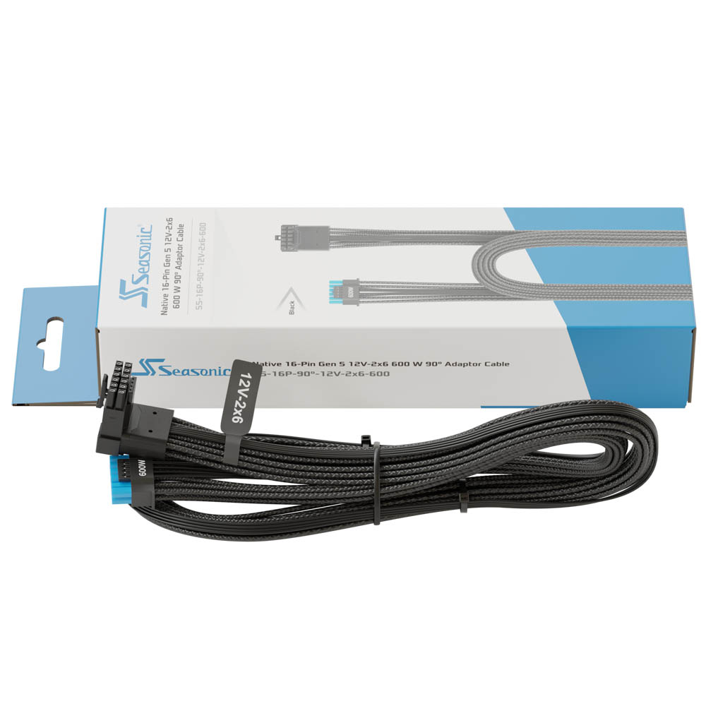 海韻 Seasonic ATX3 12V-2X6 90度模組線 (黑色)