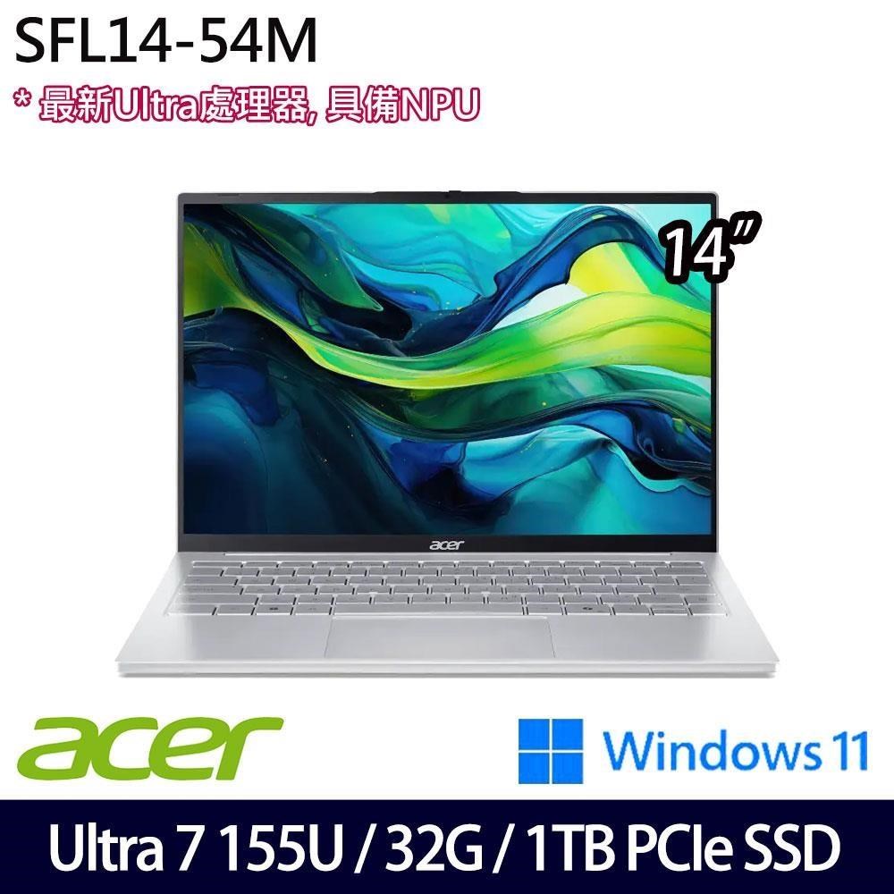 Acer Swift Lite SFL14-54M-760F(Ultra 7 155U/32G/1TB/14吋/W11)特仕