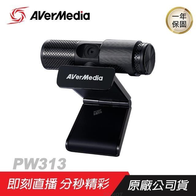 AVerMedia 圓剛 PW313 高畫質直播網路攝影機/鏡頭遮蓋/雙麥收音/360度旋轉