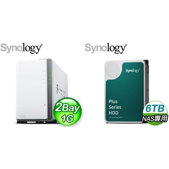 ☆促銷組合★Synology DiskStation DS223j 2Bay+HAT3300 PLUS 6TB NAS碟(X2)