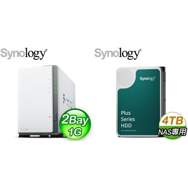 ☆促銷組合★Synology DiskStation DS223j 2Bay+HAT3300 PLUS 4TB NAS碟(X2)