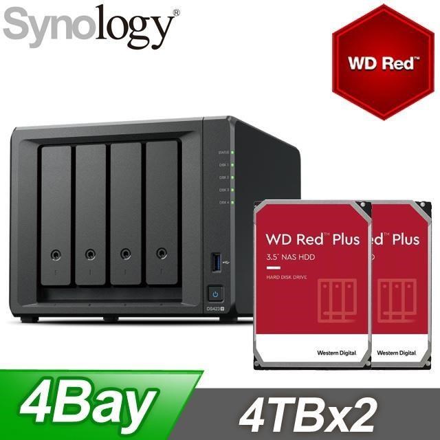 ☆促銷組合★ Synology DS423+ NAS+WD 紅標 Plus 4TB(X2)