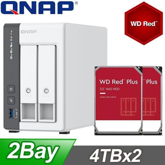 〈促銷組合〉QNAP TS-216G NAS+WD 紅標 Plus 4TB(X2)