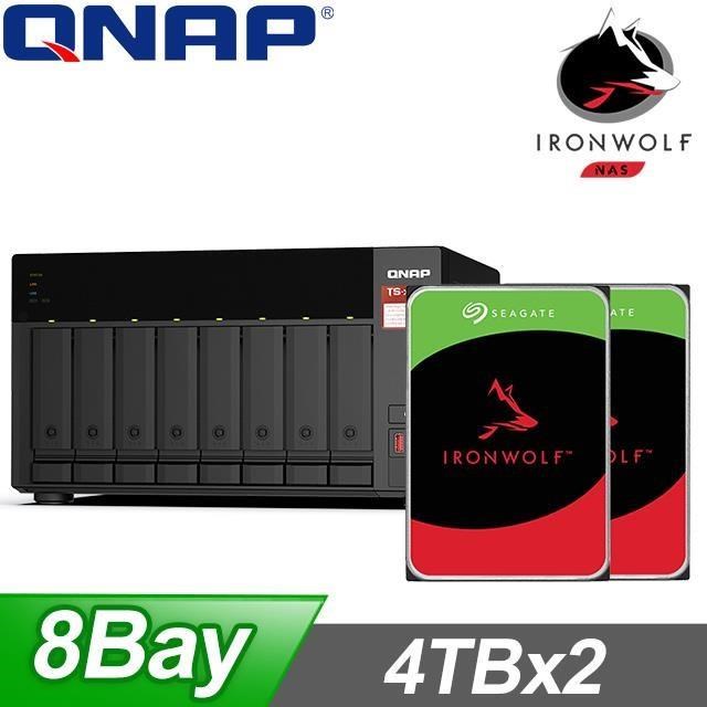 〈促銷組合〉QNAP TS-873A-8G NAS+Seagate 那嘶狼 4TB(X2)