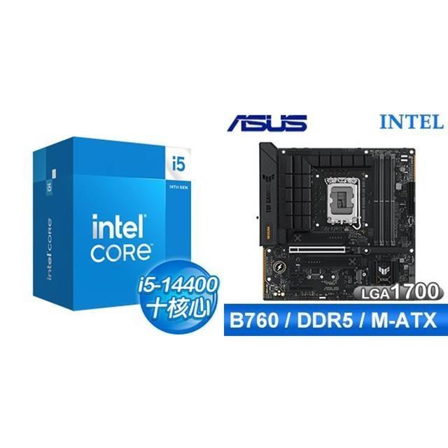 〈鈔省價〉i5-14400+華碩 TUF GAMING B760M-PLUS WIFI II D5 MATX主機板