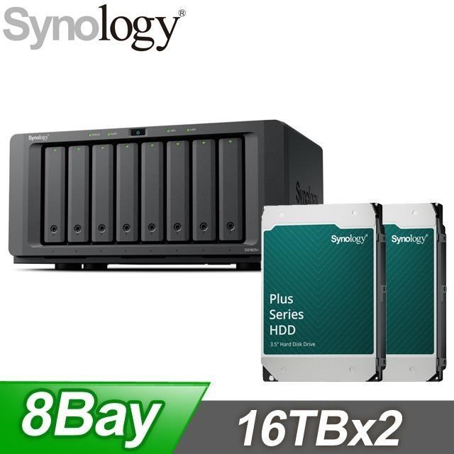 〈鈔省價〉Synology DS1825+ 8Bay NAS+Synology HAT3310 PLUS 16TB NAS硬碟(X2)