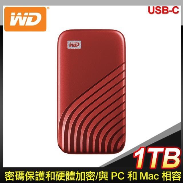WD 威騰 My Passport SSD 1TB USB 3.2 外接SSD《紅》(WDBAGF0010BRD)