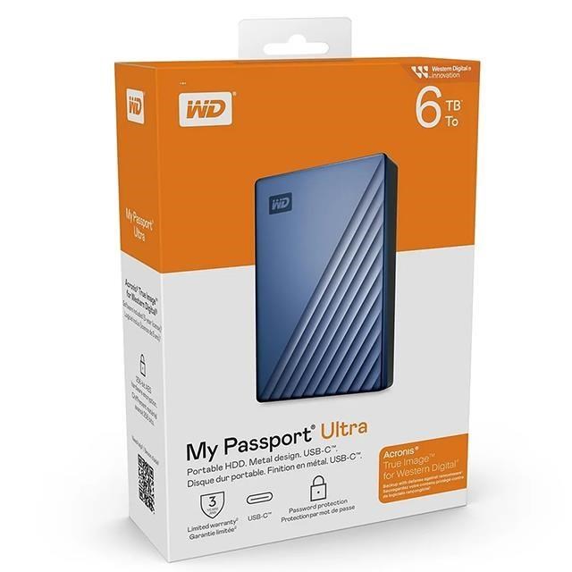 WD My Passport Ultra 6TB 6T 藍 Type-C 2.5吋 鋁合金 外接式硬碟