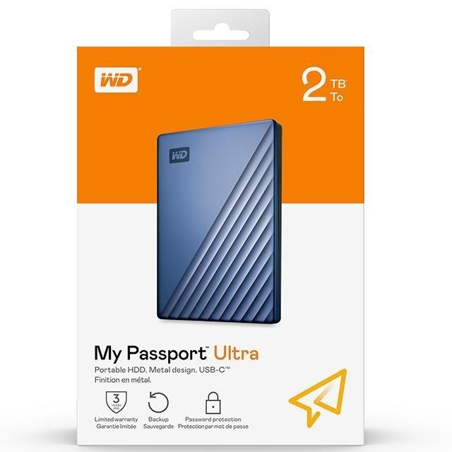WD My Passport Ultra 2TB 2T 藍 Type-C 2.5吋 鋁合金 外接式硬碟