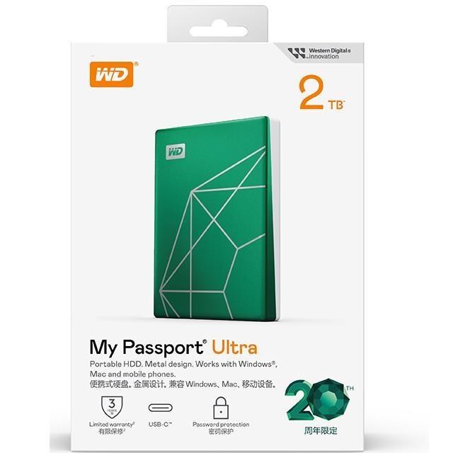 WD My Passport Ultra 2TB 綠色 Type-C 2.5吋 鋁合金 外接式硬碟