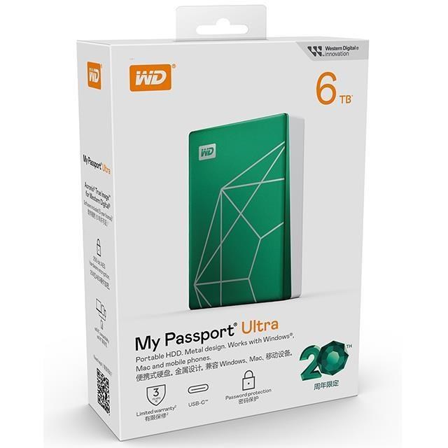 WD My Passport Ultra 6TB 綠色 Type-C 2.5吋 鋁合金 外接式硬碟
