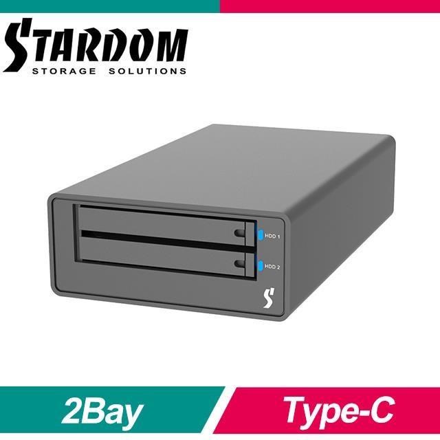 STARDOM SOHORAID MR2-B31BP-B USB3.1 Gen2 Type-C 2bay 硬碟外接盒