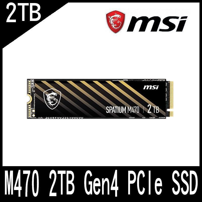 專案促銷 MSI微星 SPATIUM M470 2TB Gen4 PCIe SSD