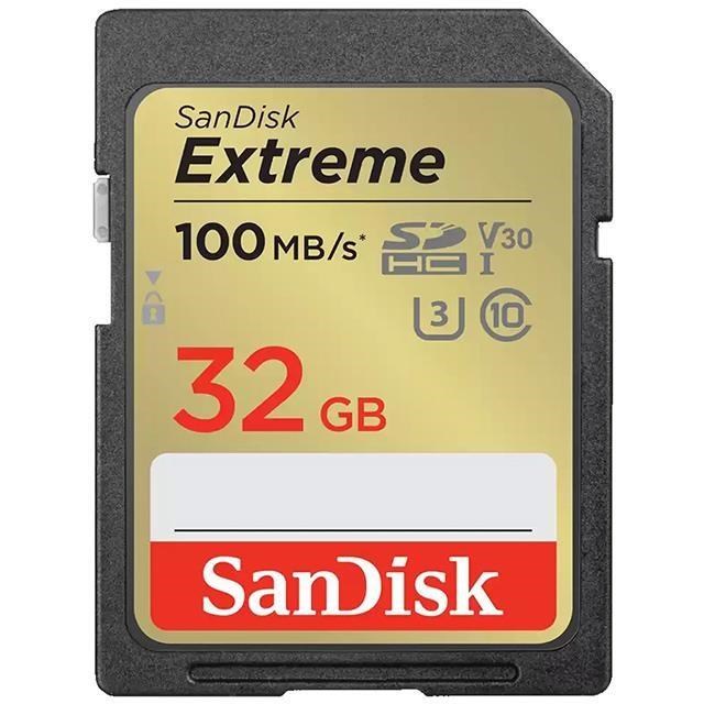SanDisk 32GB 32G SDHC【100MB/s Extreme】SD 4K U3 A2 V30 相機記憶卡