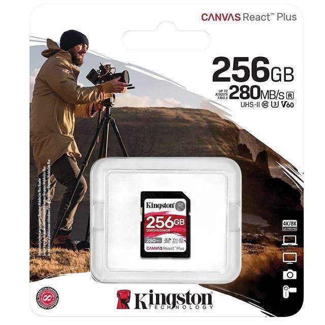 KINGSTON 256GB SDXC Canvas React Plus V60 280MB UHSII 金士頓 記憶卡