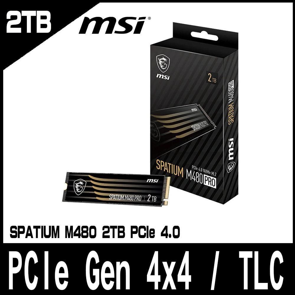 限量促銷MSI微星 SPATIUM M480 PRO 2TB Gen4 PCIe SSD M.2
