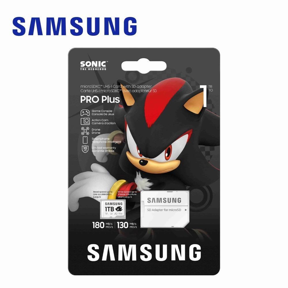 SAMSUNG 三星 PRO Plus microSDXC UHS-I(U3) 1TB音速小子記憶卡(MB-MD1T0SA/LC1)