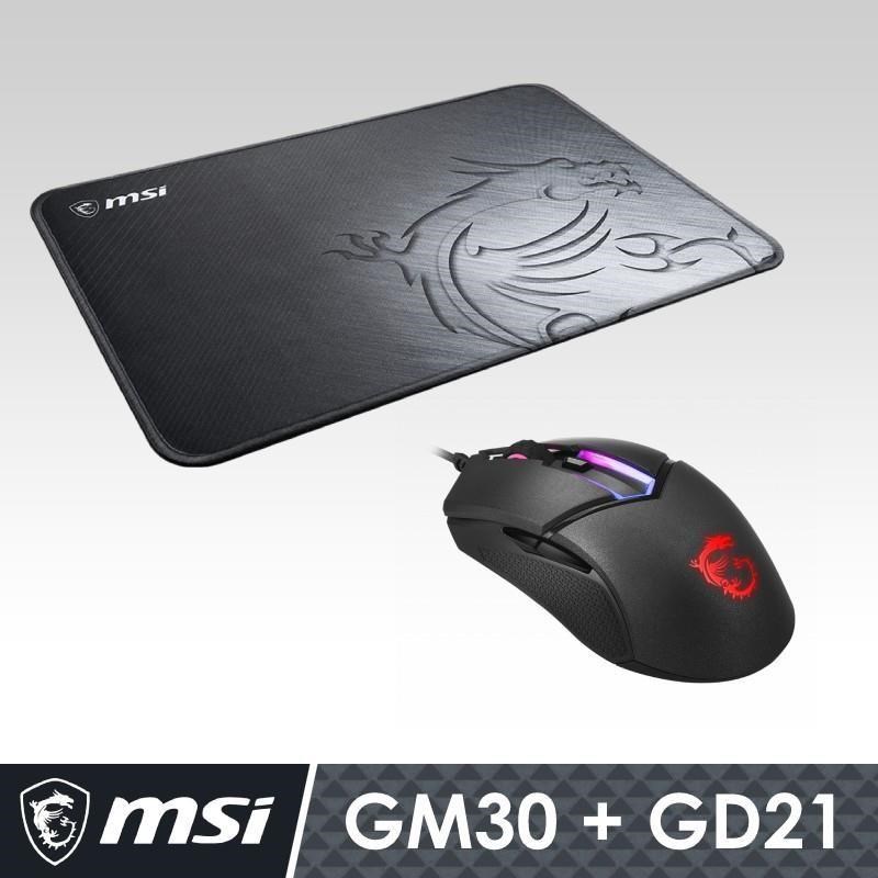 組合促銷MSI微星 Clutch GM30 電競滑鼠搭Agility GD21 電競滑鼠墊