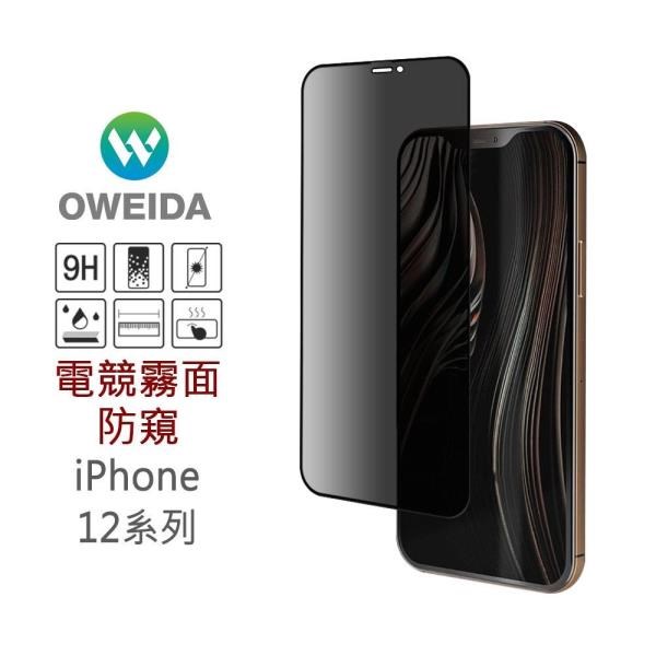 Oweida iPhone 12 Pro Max 電競霧面防窺 滿版鋼化玻璃貼 保護貼