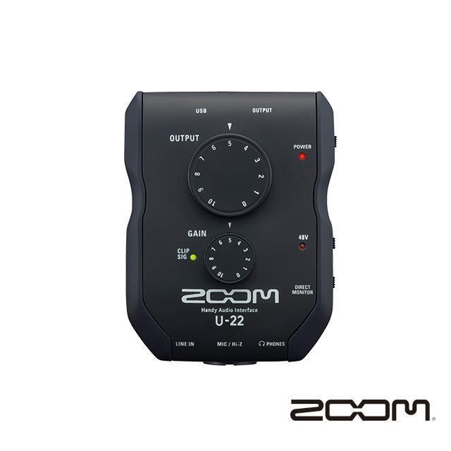 Zoom U-22 可攜式錄音介面 公司貨