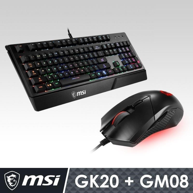 搶購商品 促銷組合MSI Vigor GK20 電競鍵盤+GM08 電競滑鼠 組合包