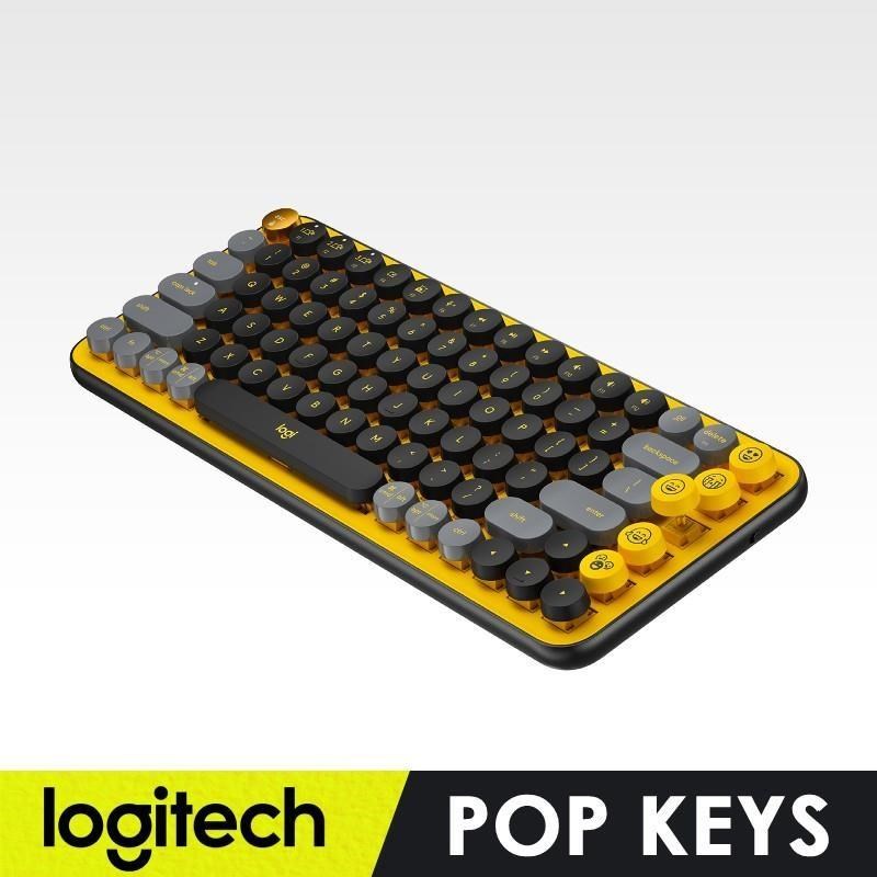 【羅技】POP KEYS 無線機械式鍵盤 - 酷玩黃 (復古打字機造型)