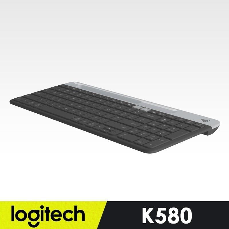 【羅技】K580 超薄跨平台藍牙鍵盤 (石墨灰)