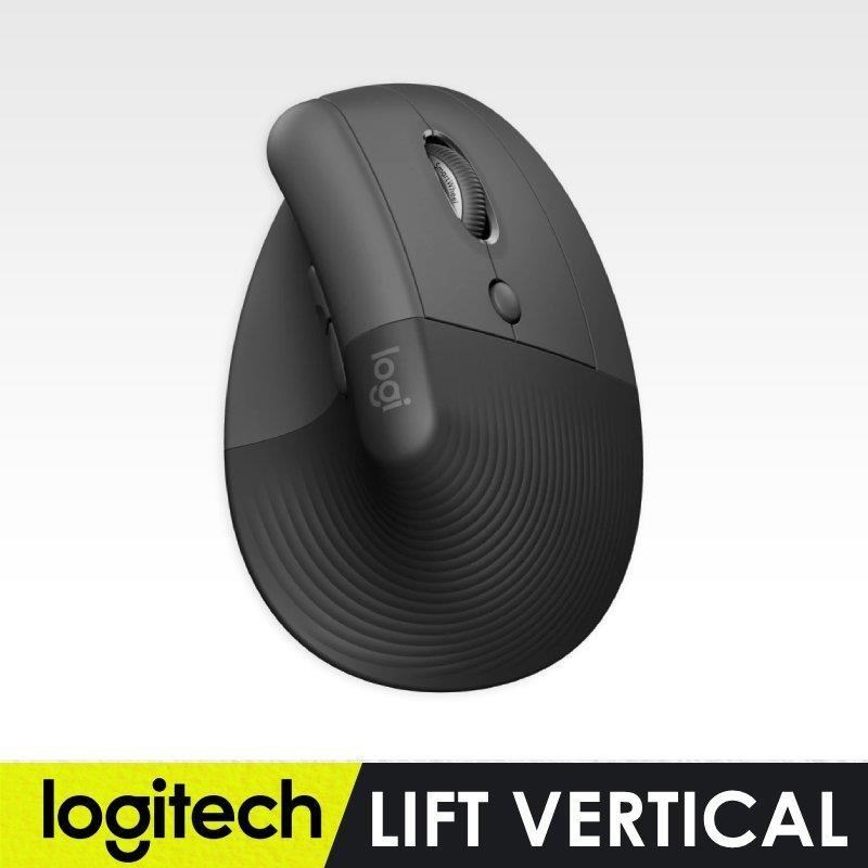 【羅技】LIFT人體工學垂直滑鼠-石墨灰