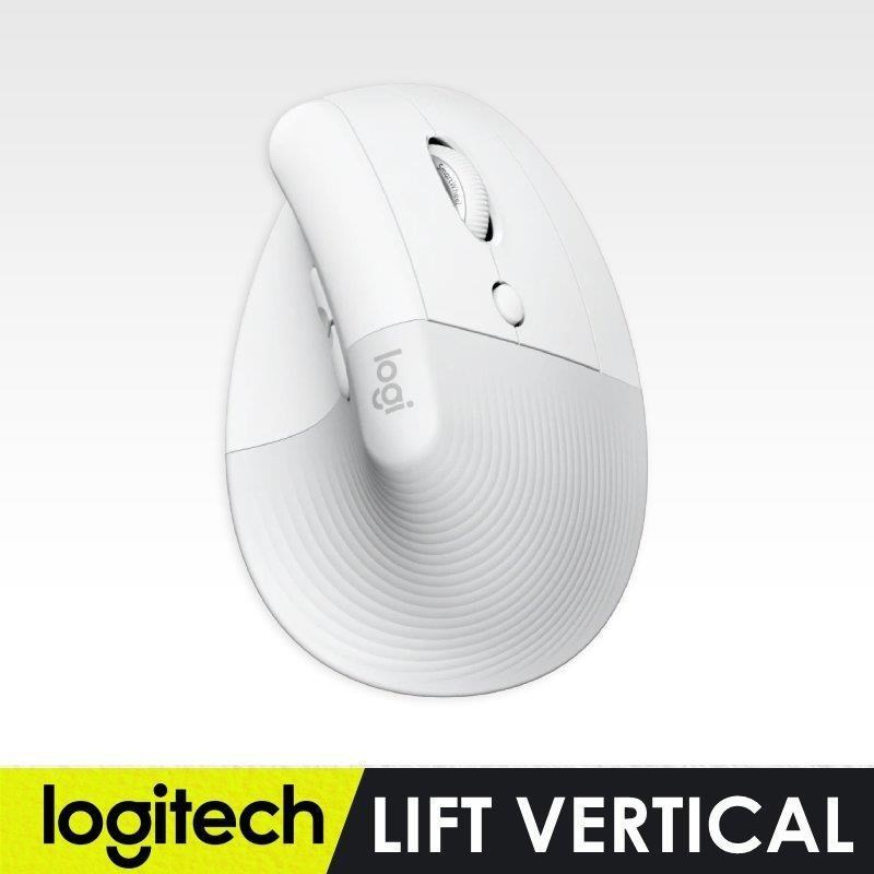 【羅技】LIFT人體工學垂直滑鼠-珍珠白