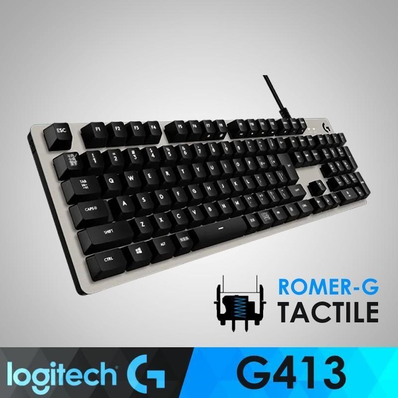 【羅技】G413 機械式背光遊戲鍵盤-白