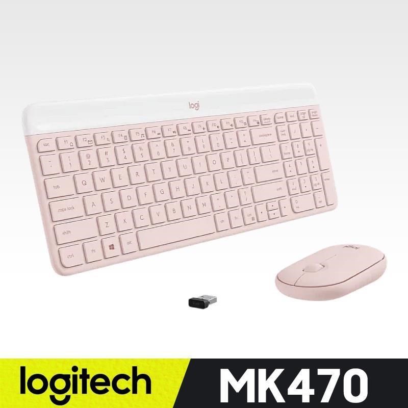 【羅技】MK470 超薄無線鍵鼠組 - 玫瑰粉