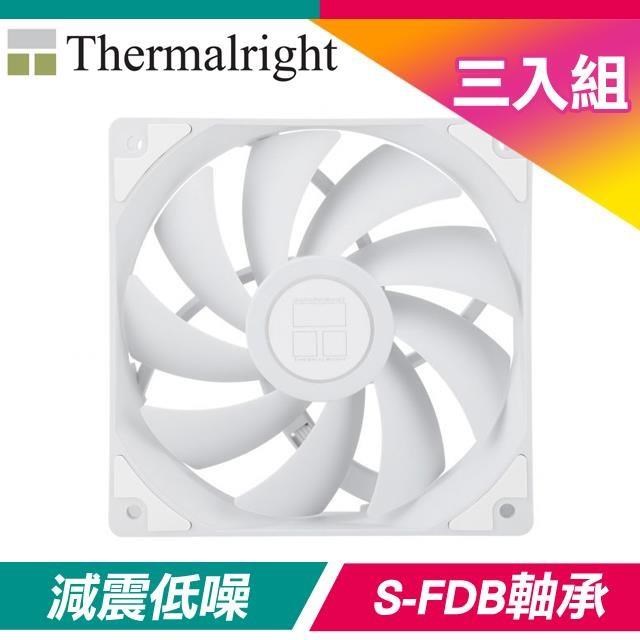 【三入組】Thermalright 利民 TL-C12CW 12公分 S-FDB軸承 機殼風扇《白》