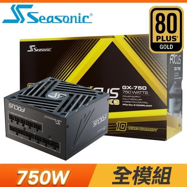 SeaSonic 海韻 ATX3 Focus GX-750 750W 金牌 全模組 電源供應器(10年保)