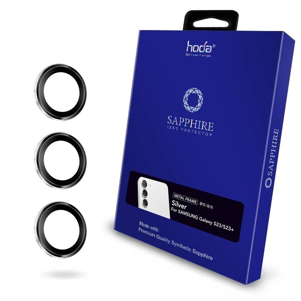 Hoda Samsung Galaxy S23/S23+ 藍寶石鏡頭保護貼-銀黑