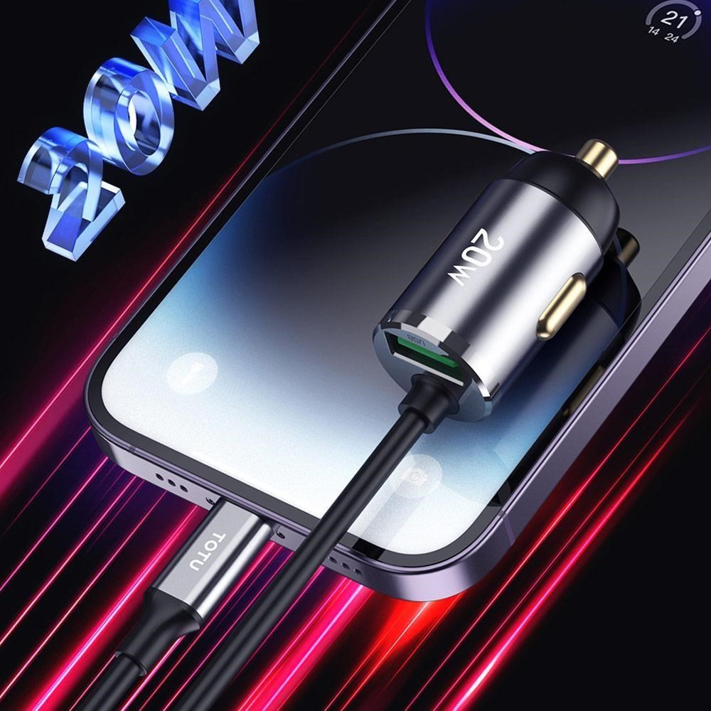 【TOTU】一體 Lightning充電線+USB快充車充 征程 1.2M 拓途