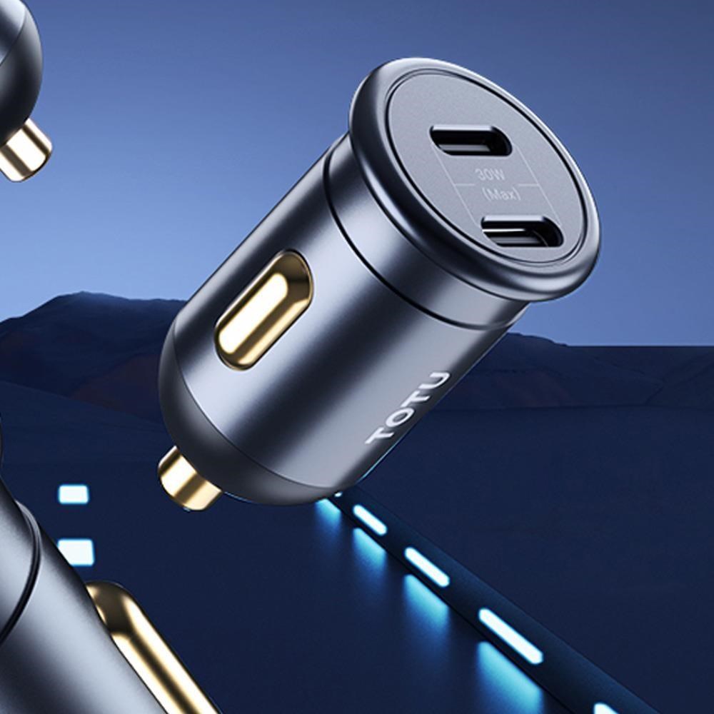 【TOTU】30W 雙孔 Type-C/PD車用快充充電器點菸器 征程 拓途