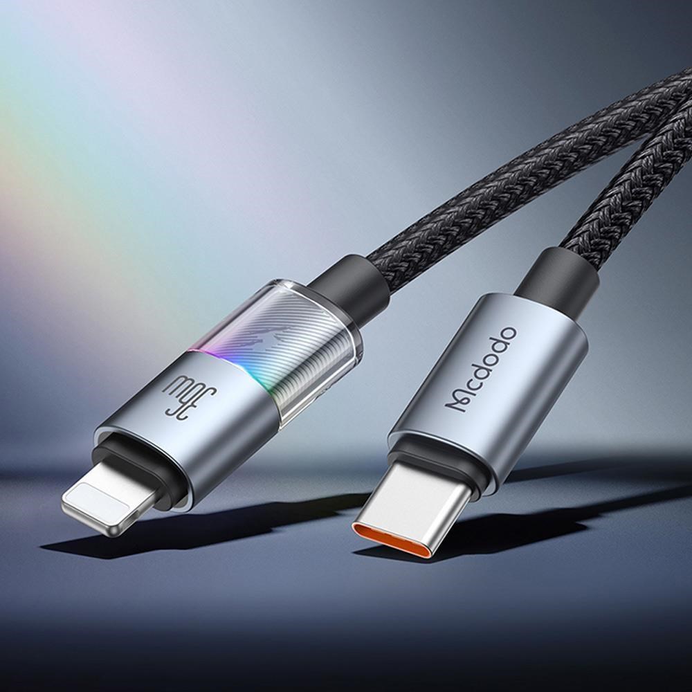 【Mcdodo】PD/Lightning/Type-C/iPhone快充線充電線傳輸線LED 彩虹 1.2M 麥多多