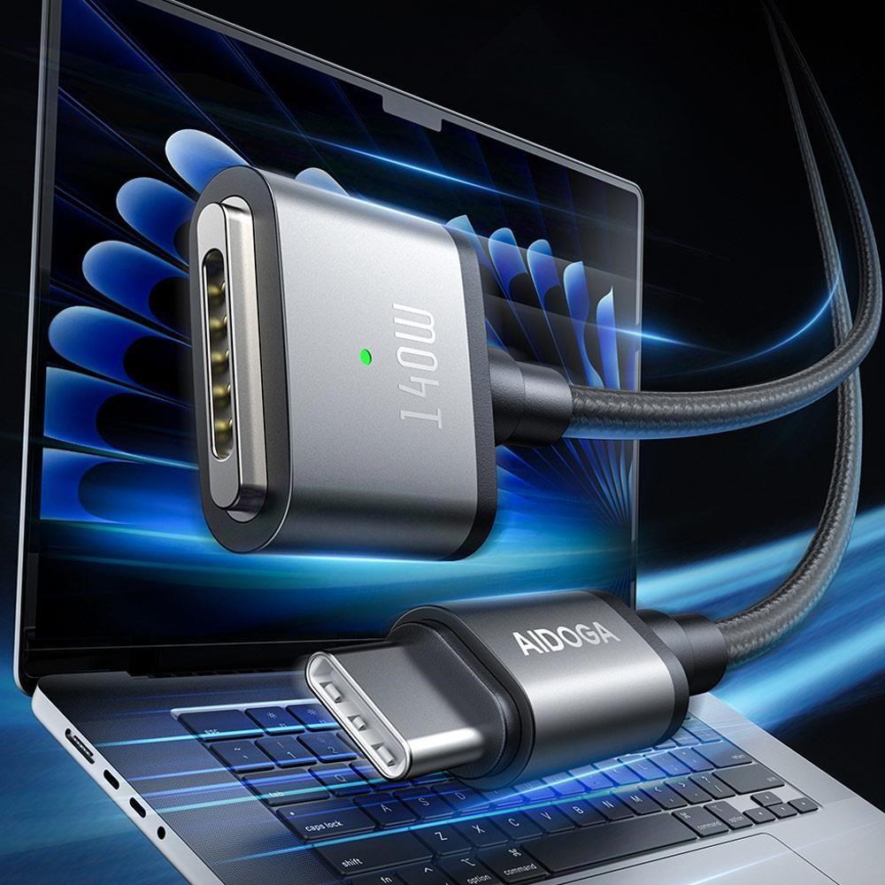 AIDOGA 艾迪伽 磁吸 140W Type-C TO MagSafe 3 PD 3.1 充電快充線 風暴 2M