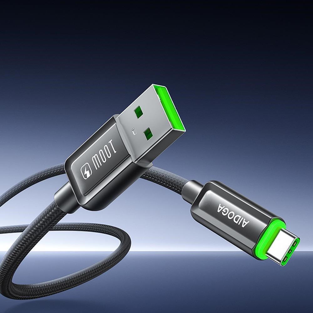 AIDOGA 艾迪伽 智慧斷電補電 Type-C充電線傳輸線 100W 閃極 1.2M