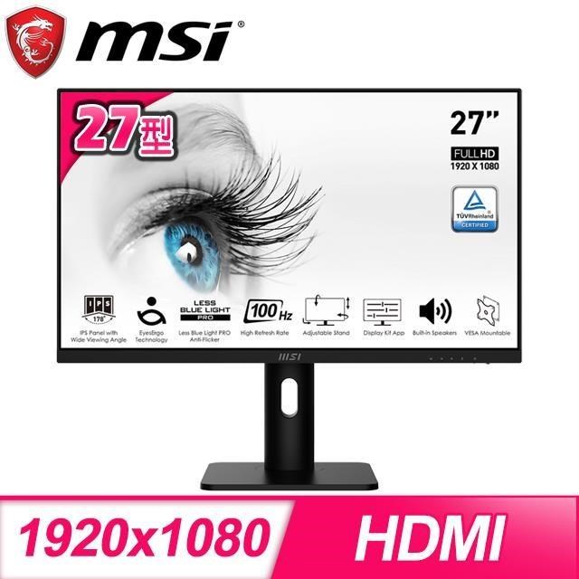 MSI 微星 PRO MP273AP 27型 IPS 可旋轉護眼螢幕