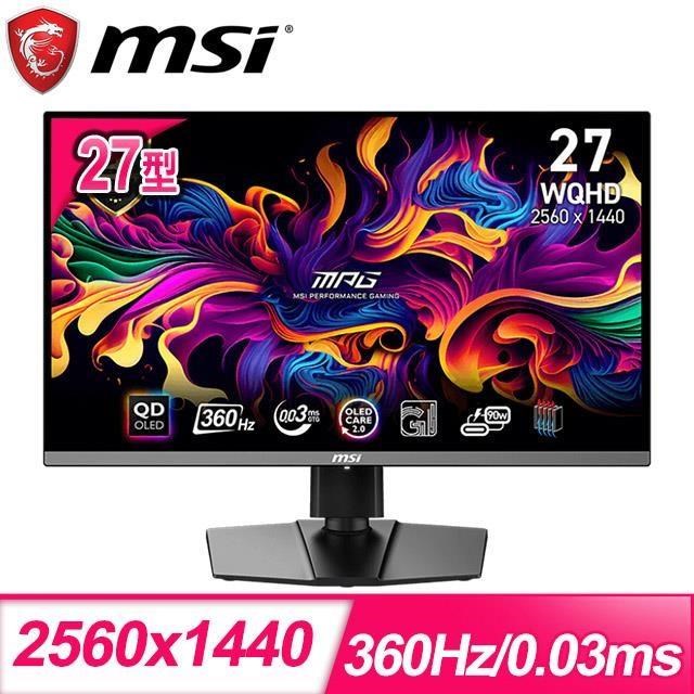 MSI 微星 MPG 271QRX QD-OLED 27型 WQHD 360Hz 電競螢幕