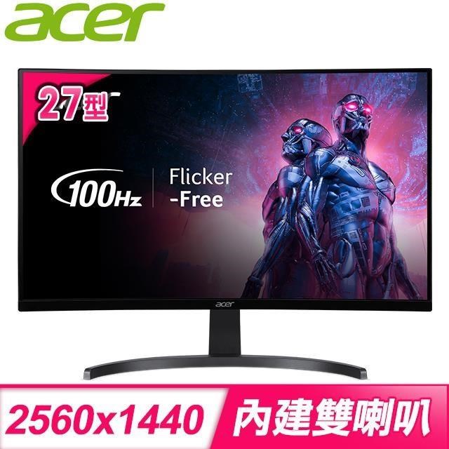 ACER 宏碁 ED273U H 27型 100Hz抗閃 2K曲面螢幕