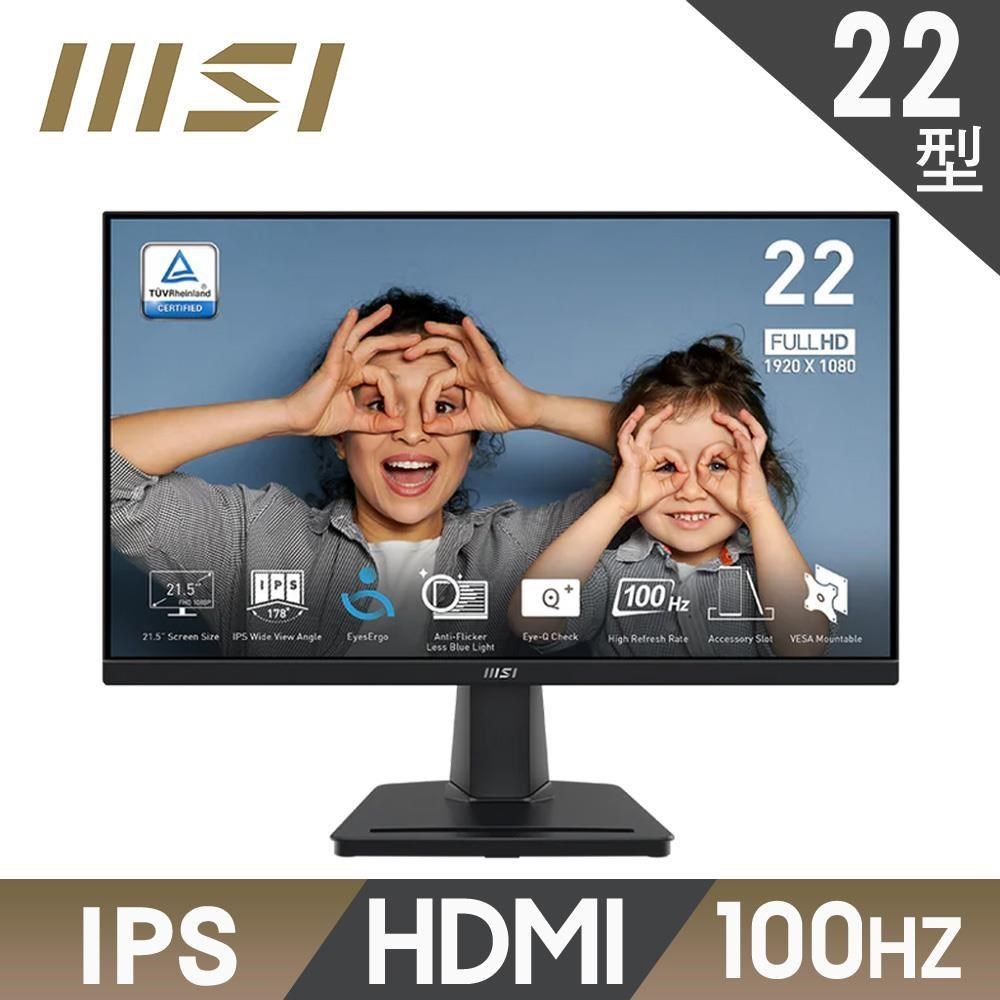 MSI 微星 PRO MP225 美型螢幕(22型/FHD/100Hz/HDMI/IPS)
